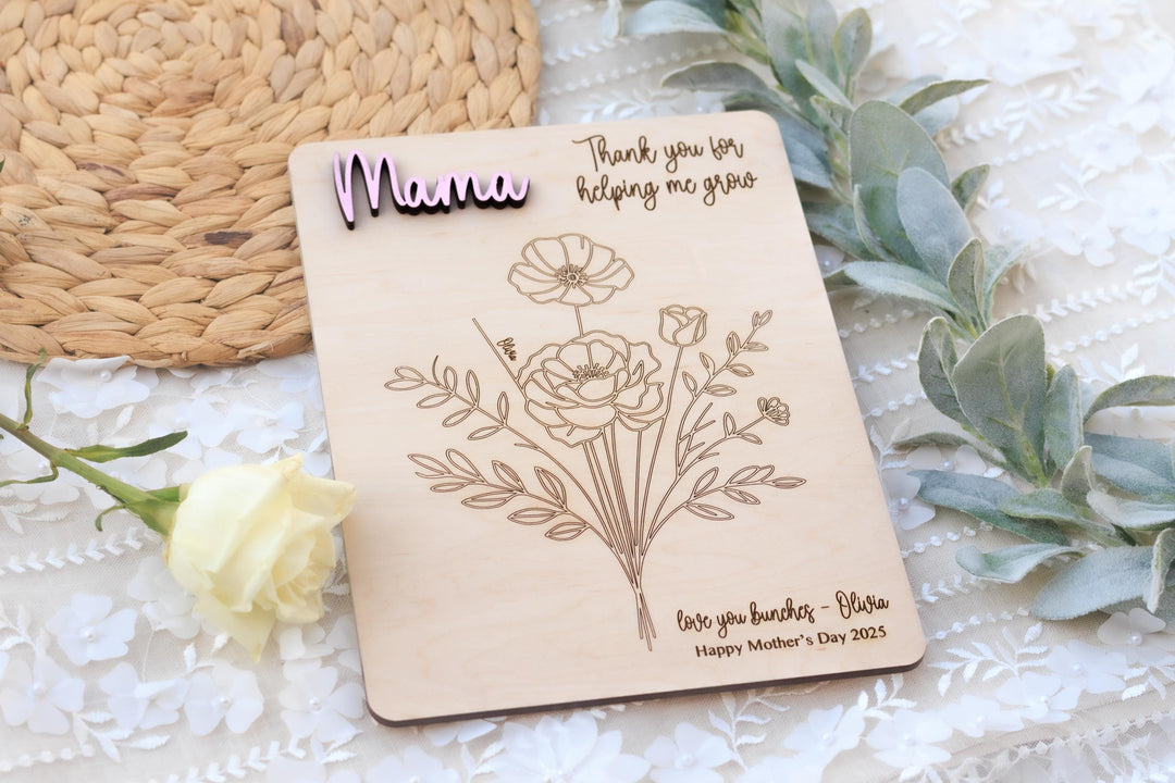 Personalized Mothers Day Gift From Kids - Flowers