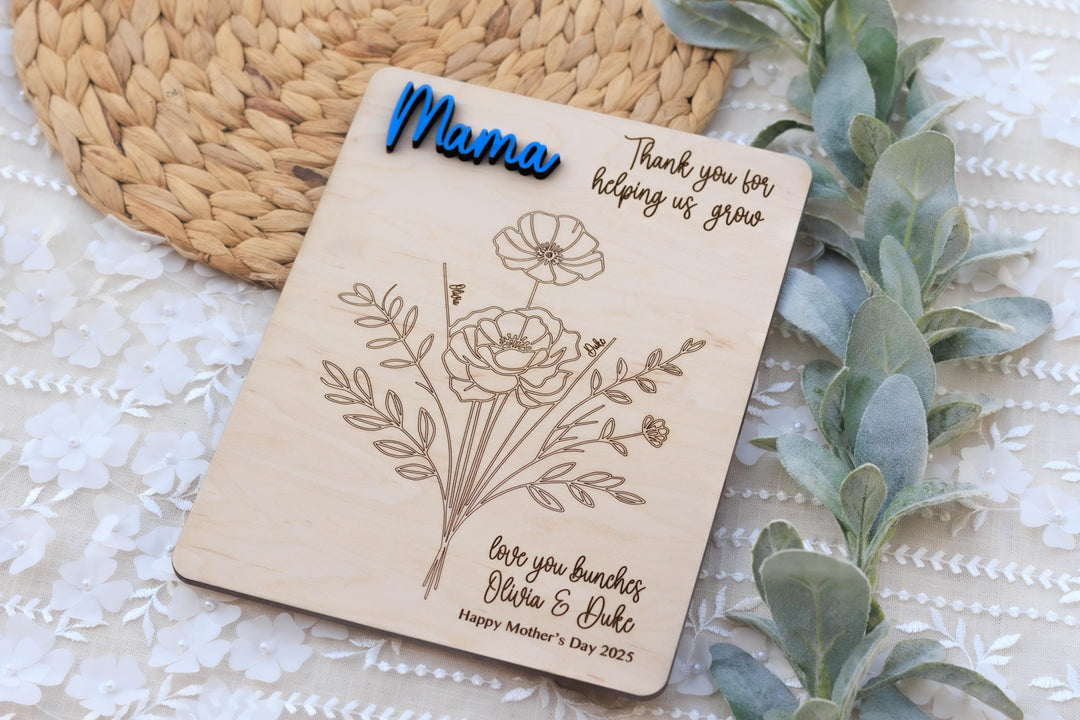 Personalized Mothers Day Gift From Kids - Flowers