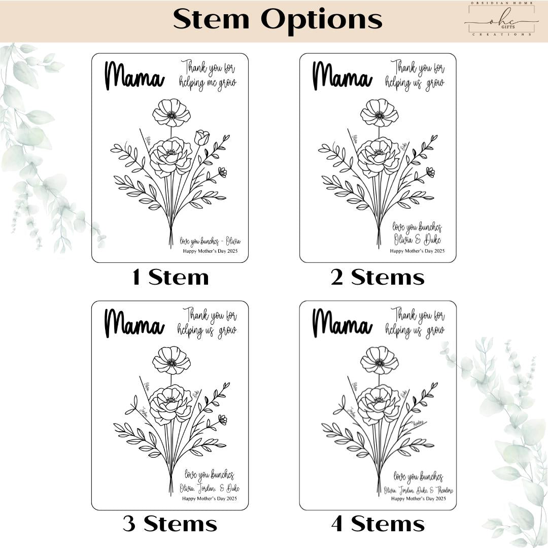 Personalized Mothers Day Gift From Kids - Flowers
