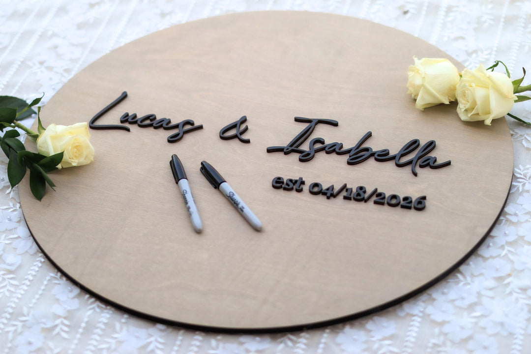 Custom Round Wedding Guestbook Alternative