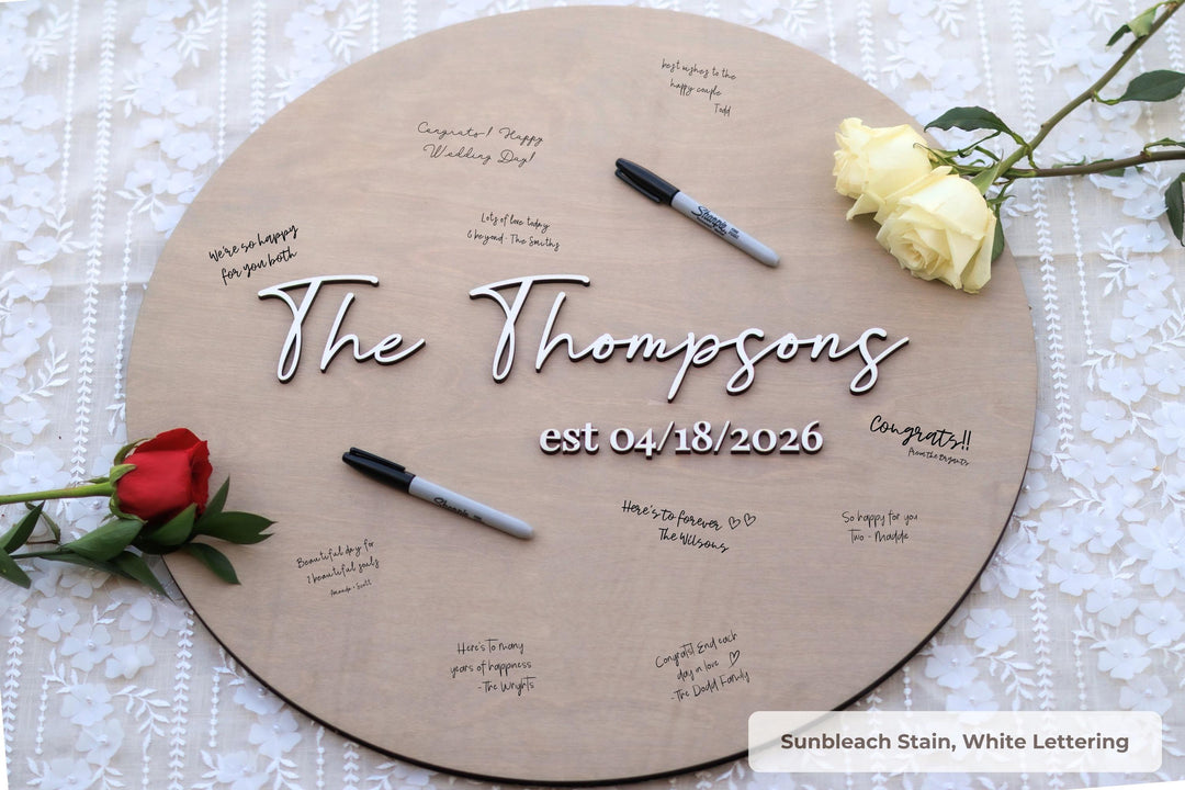 Custom Round Wedding Guestbook Alternative