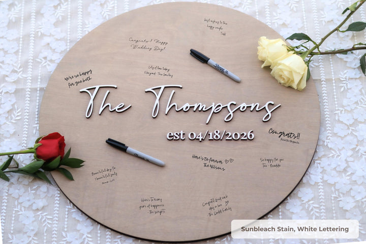 Custom Round Wedding Guestbook Alternative