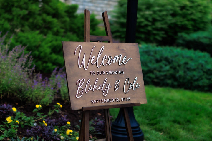 Personalized Rustic Wedding Welcome Sign