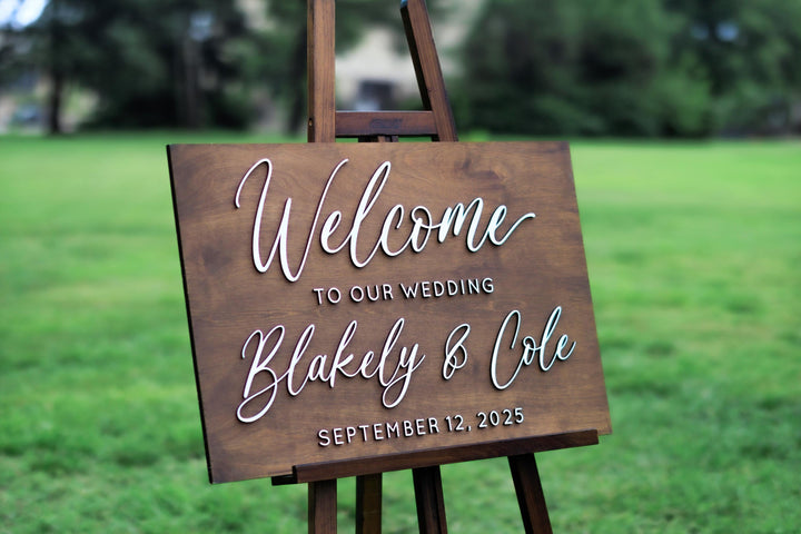 Personalized Rustic Wedding Welcome Sign