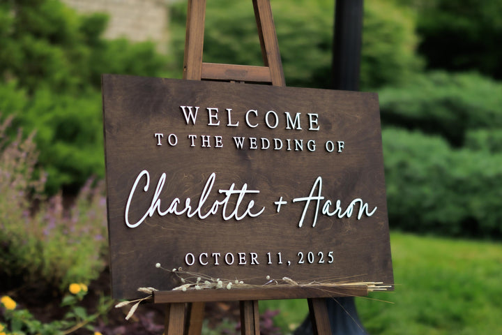 Modern 3D Welcome Wedding Sign