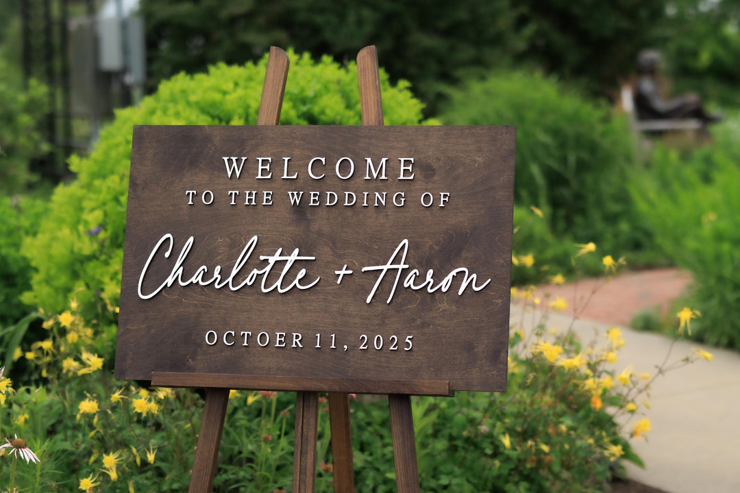 Modern 3D Welcome Wedding Sign