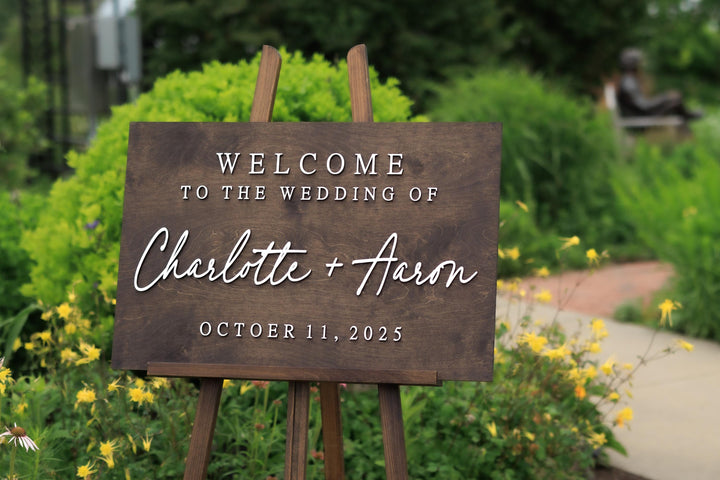 Modern 3D Welcome Wedding Sign