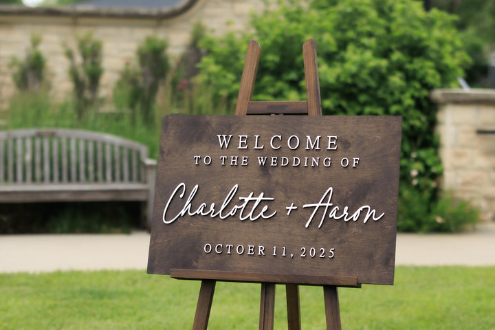 Modern 3D Welcome Wedding Sign