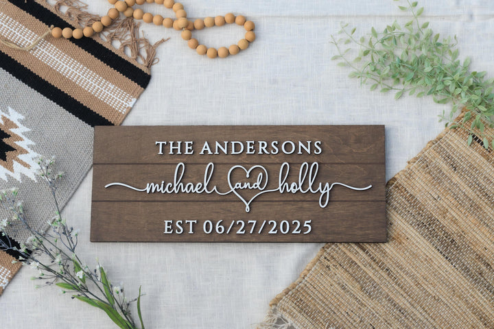 Personalized Wedding Gift Name Sign Plaque