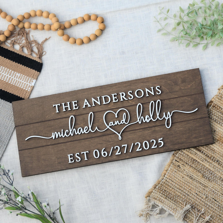 Personalized Wedding Gift Name Sign Plaque