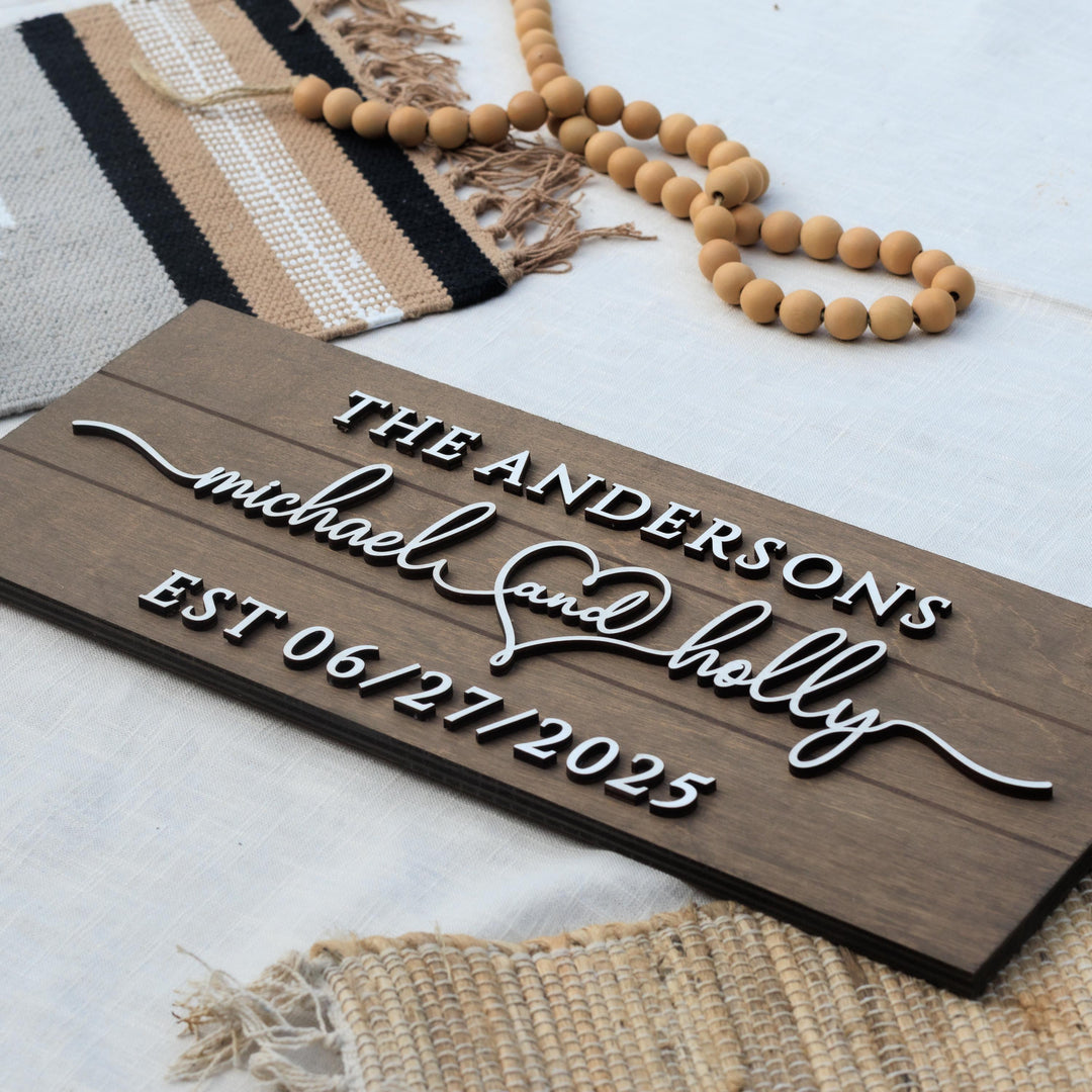 Personalized Wedding Gift Name Sign Plaque