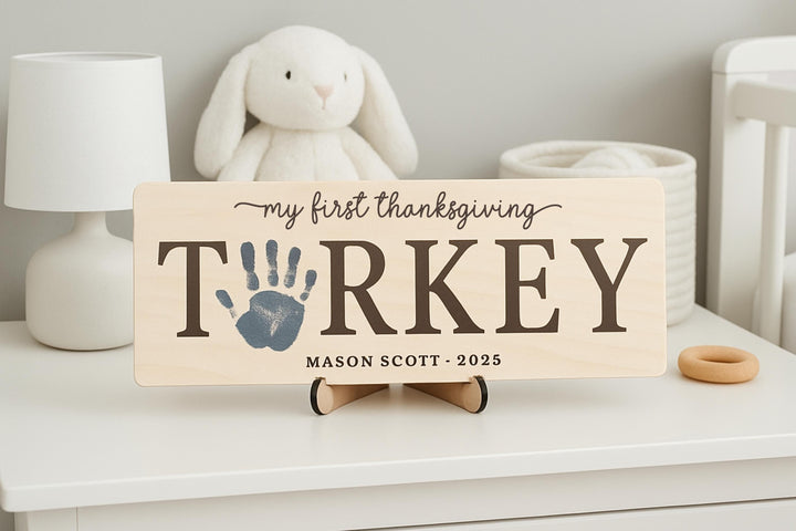 First Thanksgiving Keepsake Handprint &amp; Footprint Plaque
