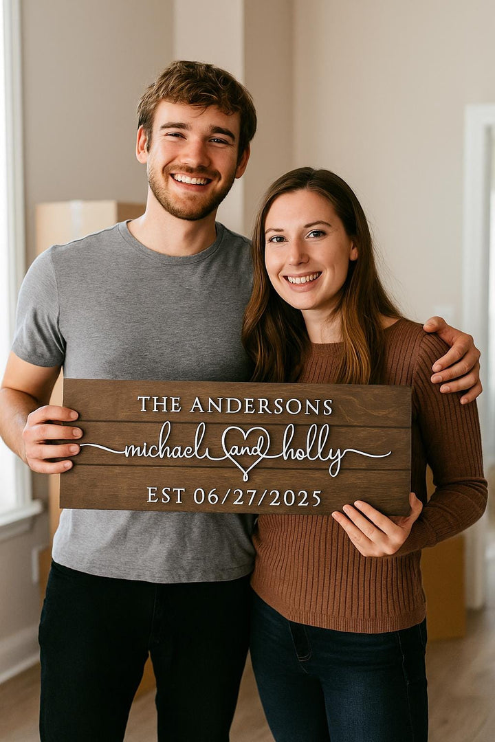 Personalized Wedding Gift Name Sign Plaque