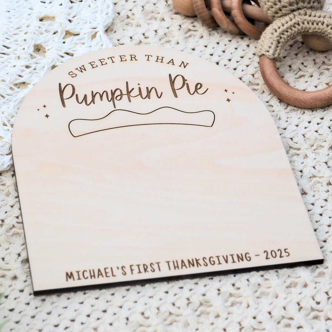 Sweeter Than Pumpkin Pie Footprint Sign