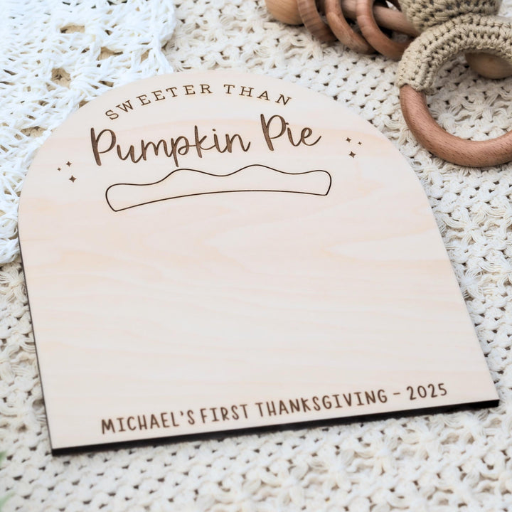 Sweeter Than Pumpkin Pie Footprint Sign