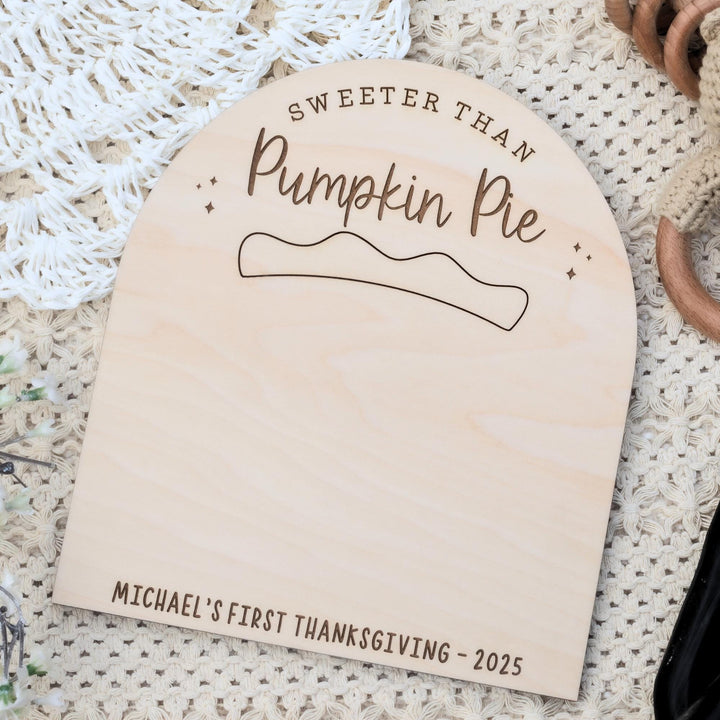 Sweeter Than Pumpkin Pie Footprint Sign