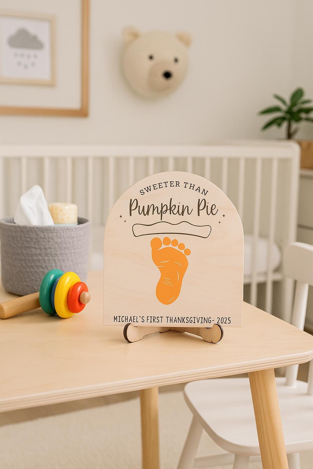 Sweeter Than Pumpkin Pie Footprint Sign