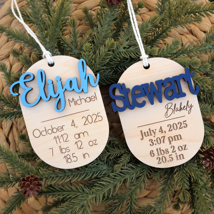 Oval Baby Stat Christmas Ornament