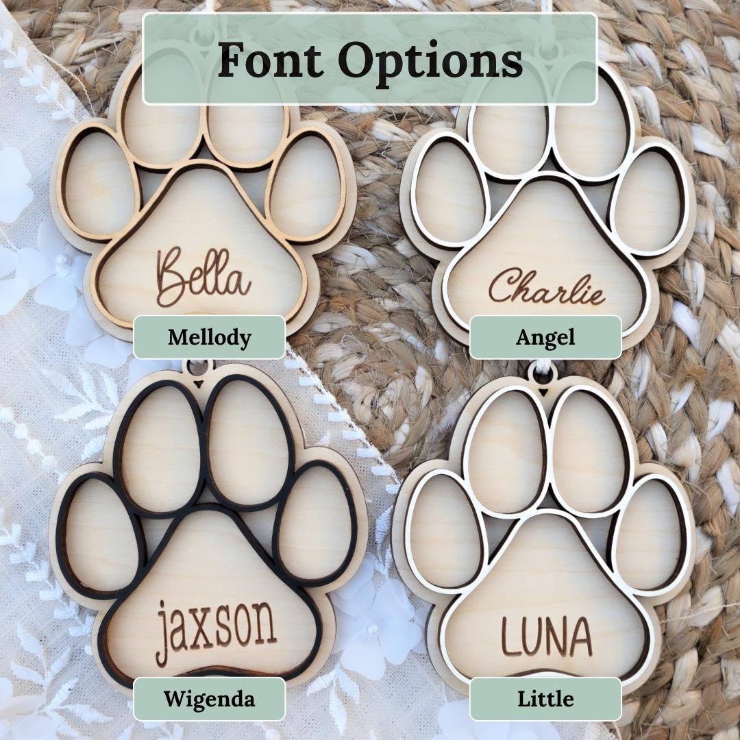 Personalized Dog Paw Christmas Ornament