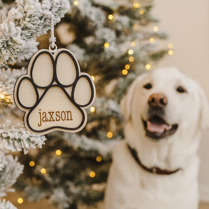 Personalized Dog Paw Christmas Ornament