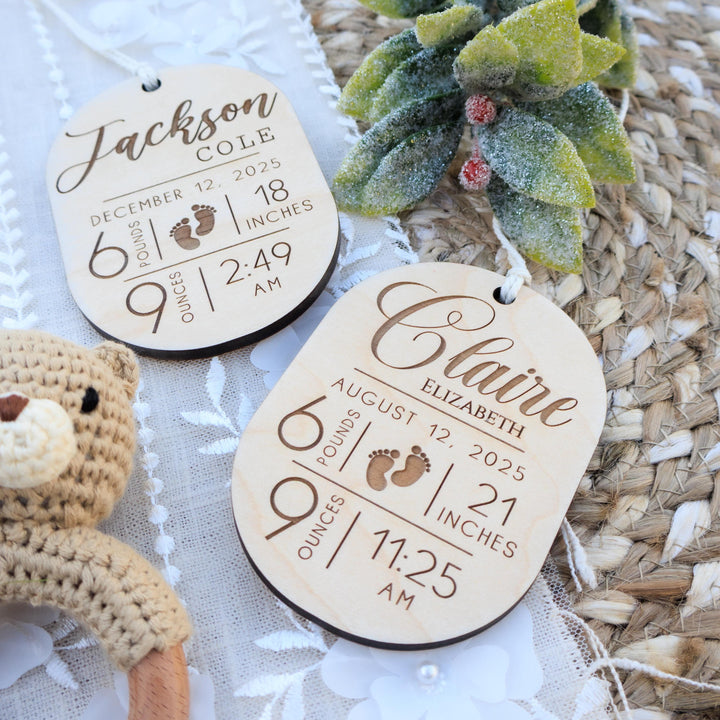 Wooden Baby Stat Christmas Ornament