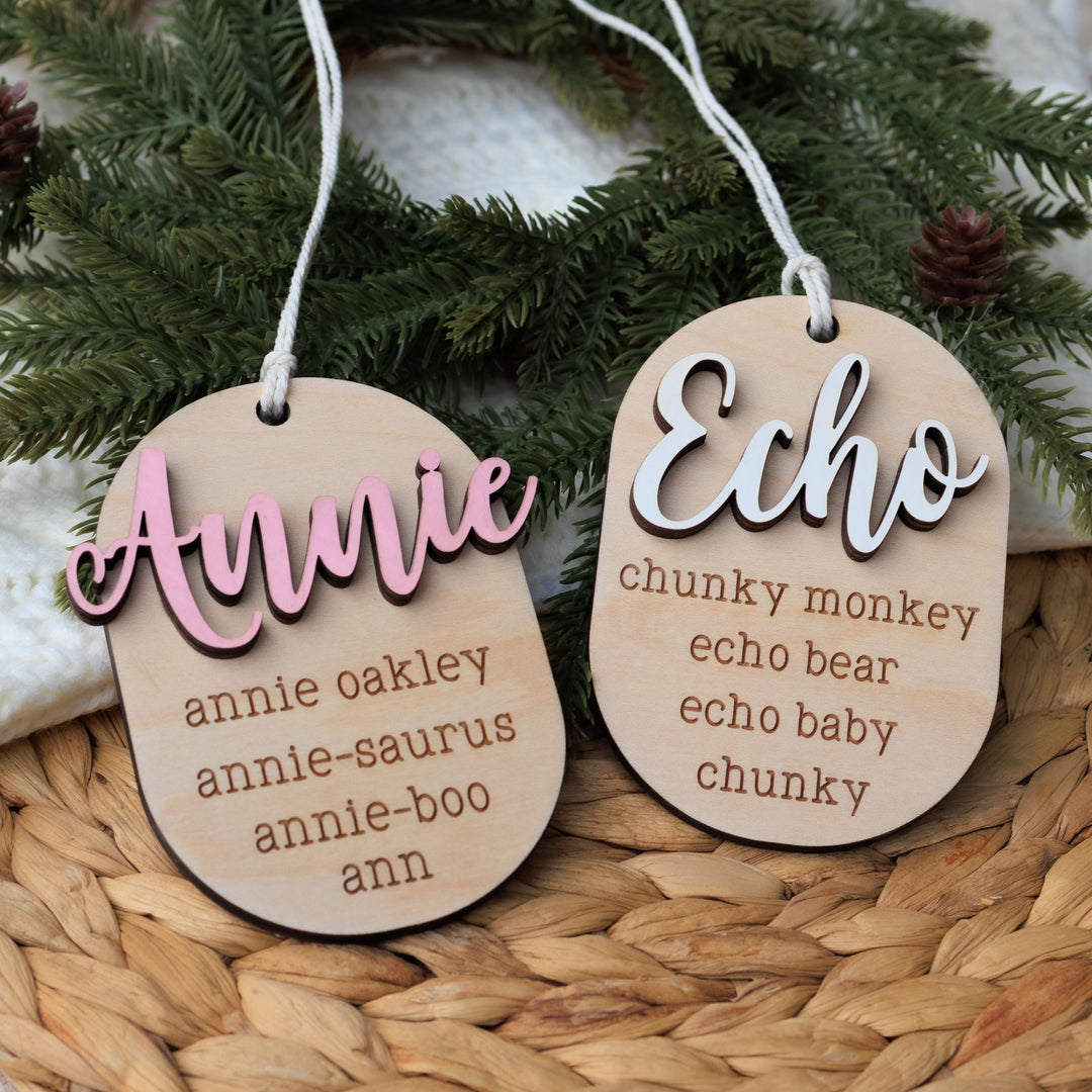 Pet or Child Nickname Ornament