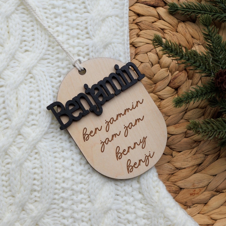 Pet or Child Nickname Ornament