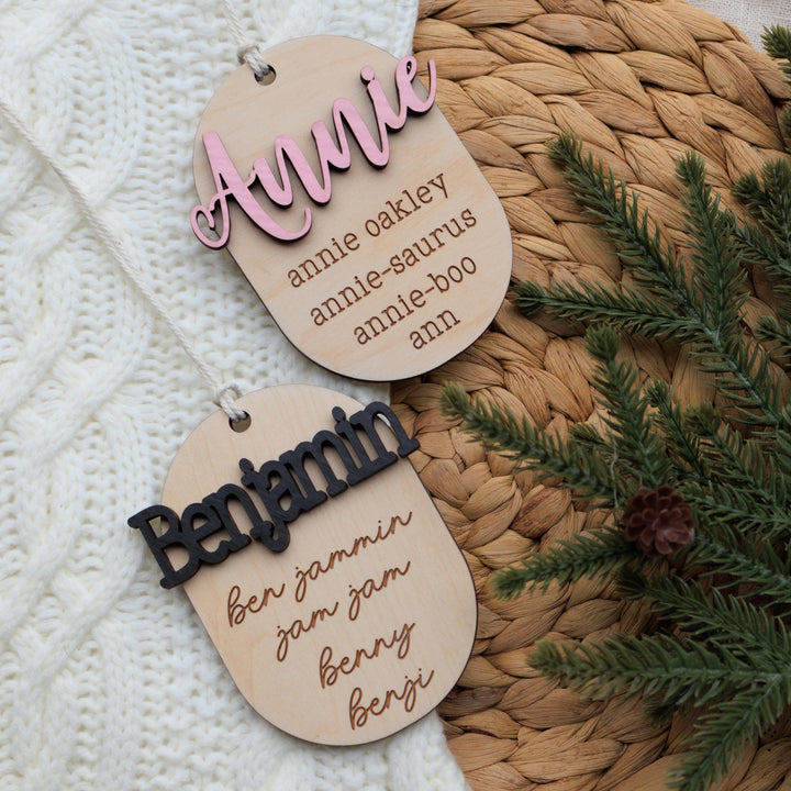 Kids or Pet Nickname Ornament