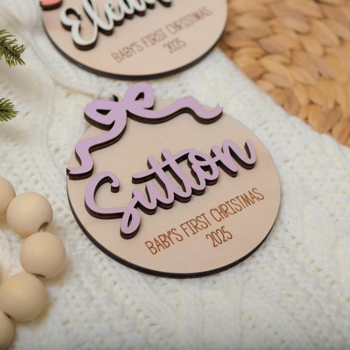 Personalized Baby Girl 1st Christmas Ornament