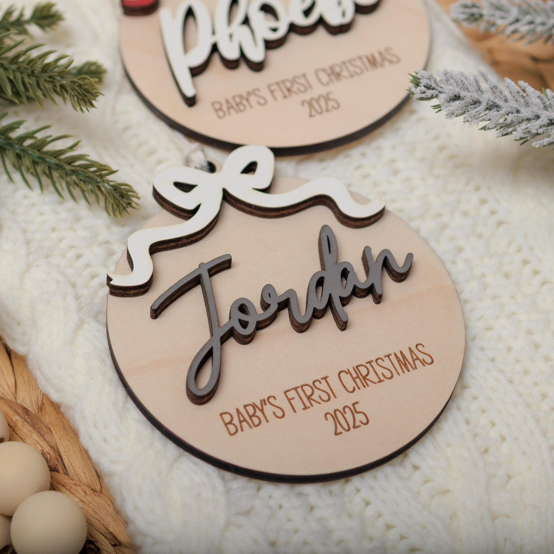 Personalized Baby Girl 1st Christmas Ornament