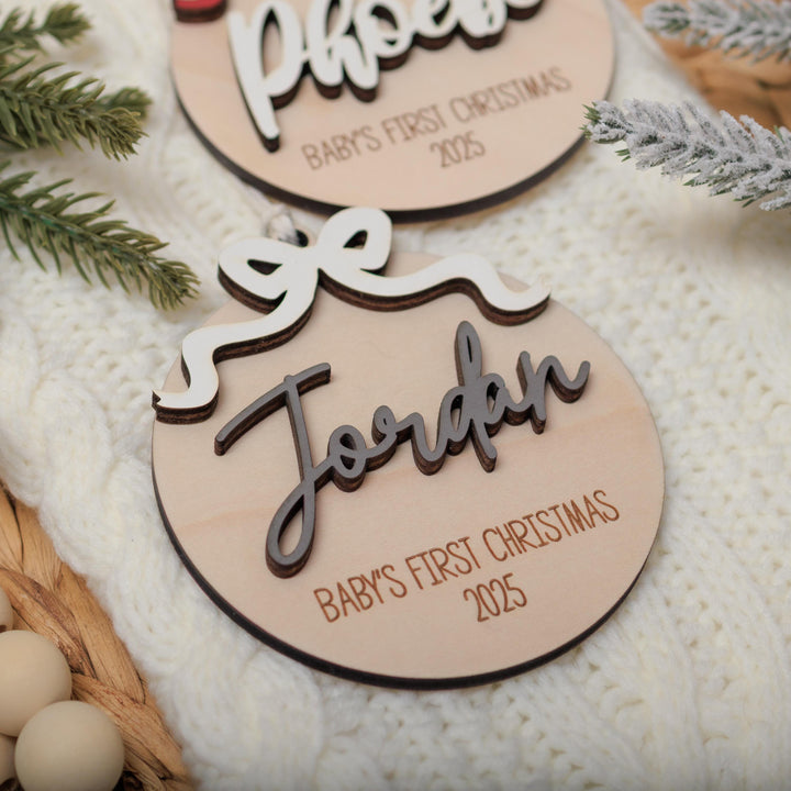 Personalized Baby Girl 1st Christmas Ornament