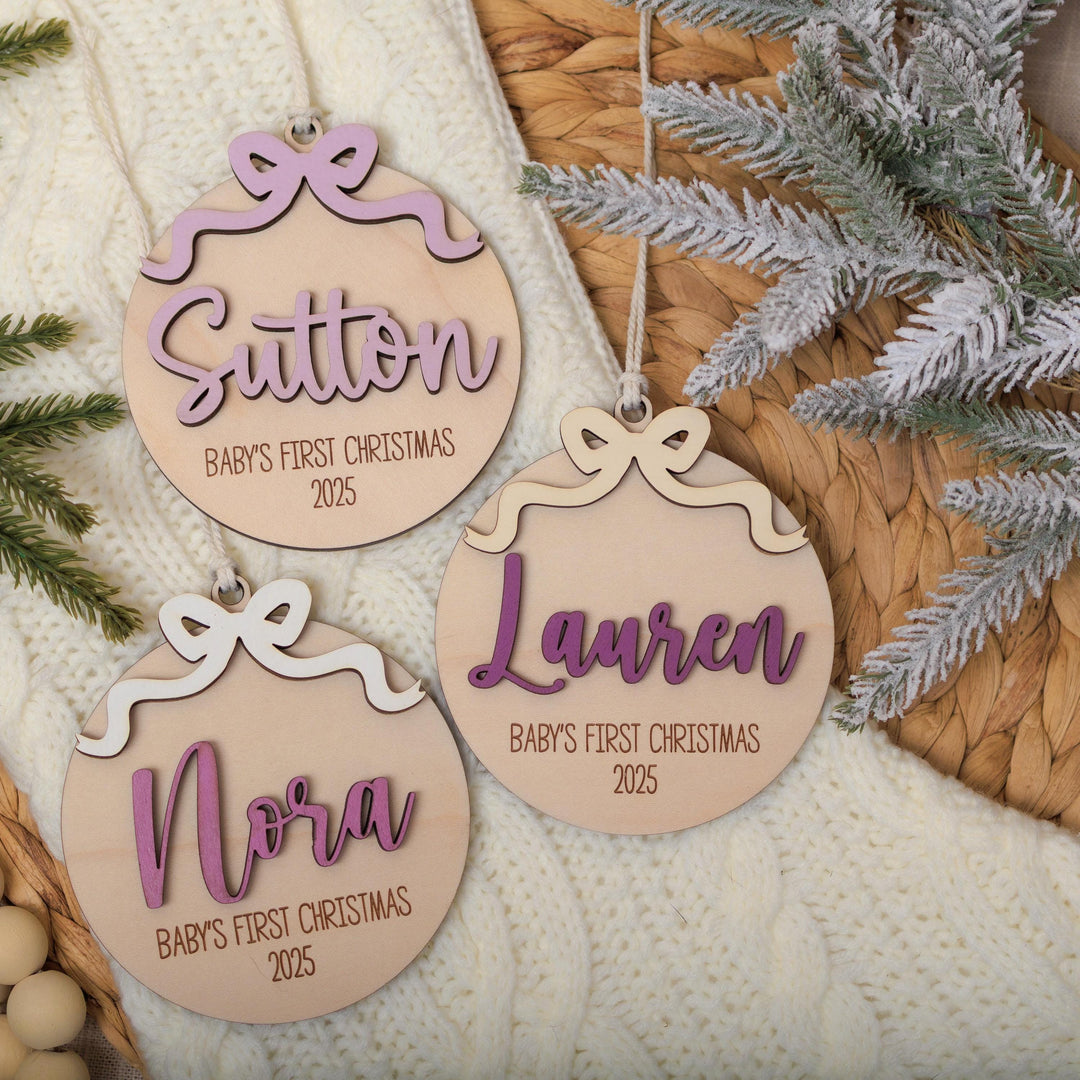 Bow Baby Girl Christmas Ornament