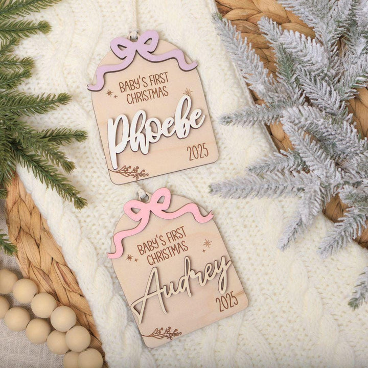 Bow Baby Girl Christmas Ornament