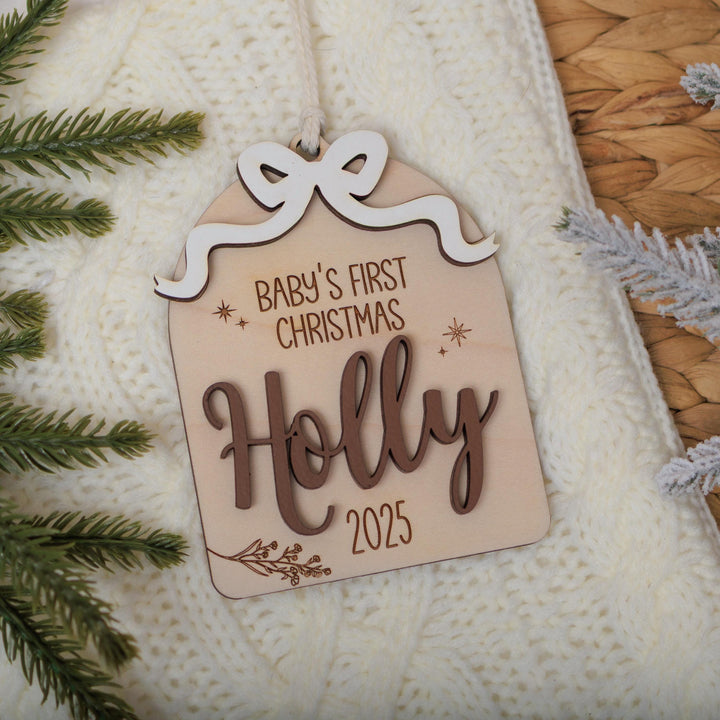 Bow Baby Girl Christmas Ornament