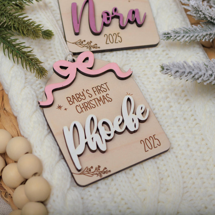Bow Baby Girl Christmas Ornament