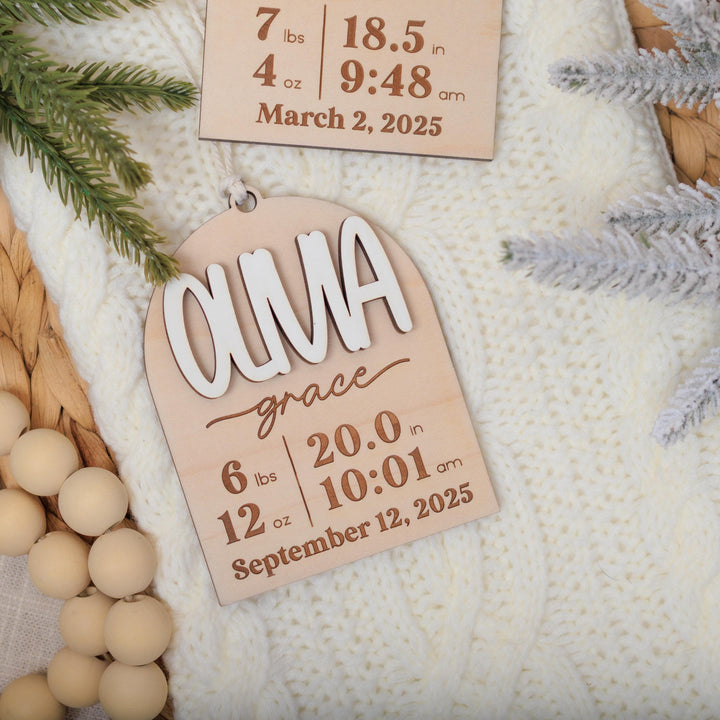 Baby Stat Christmas Ornament