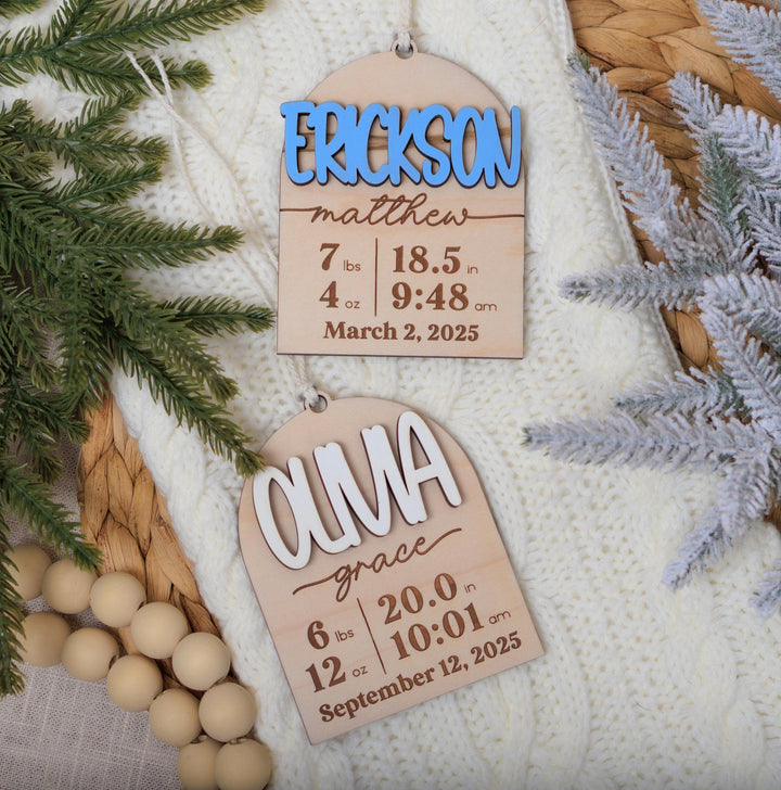 Baby Stat Christmas Ornament
