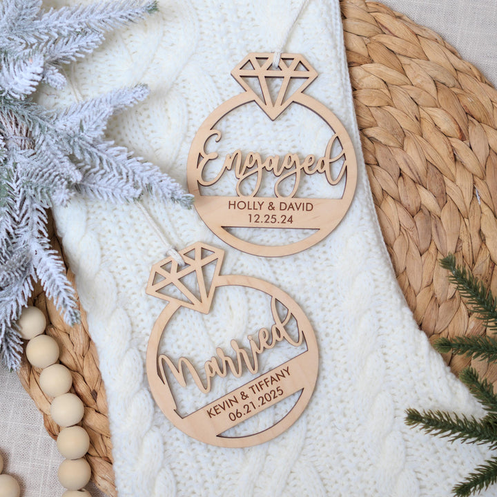 Married or Engaged Diamond Ring Ornament