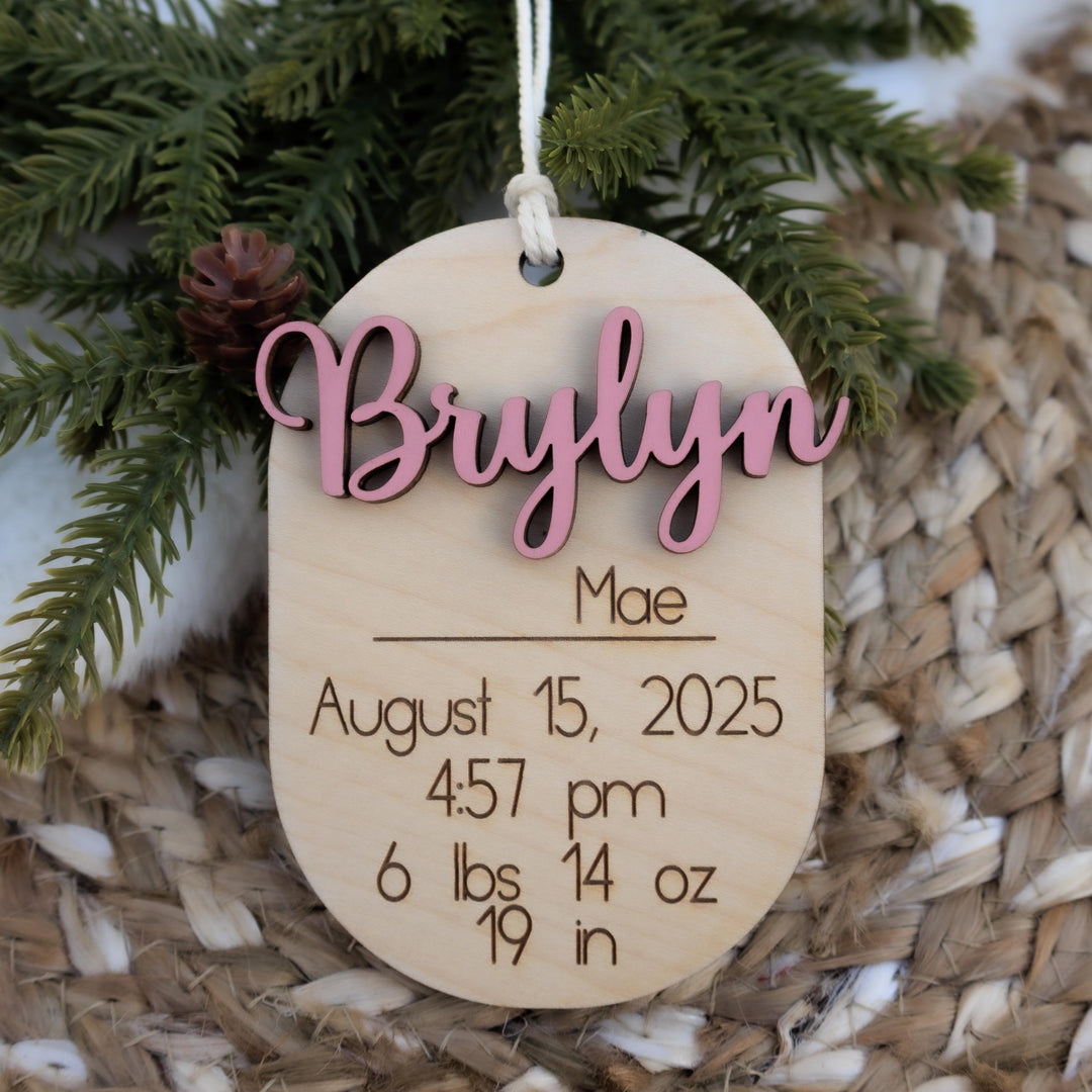 Baby Birth Stat Christmas Ornament