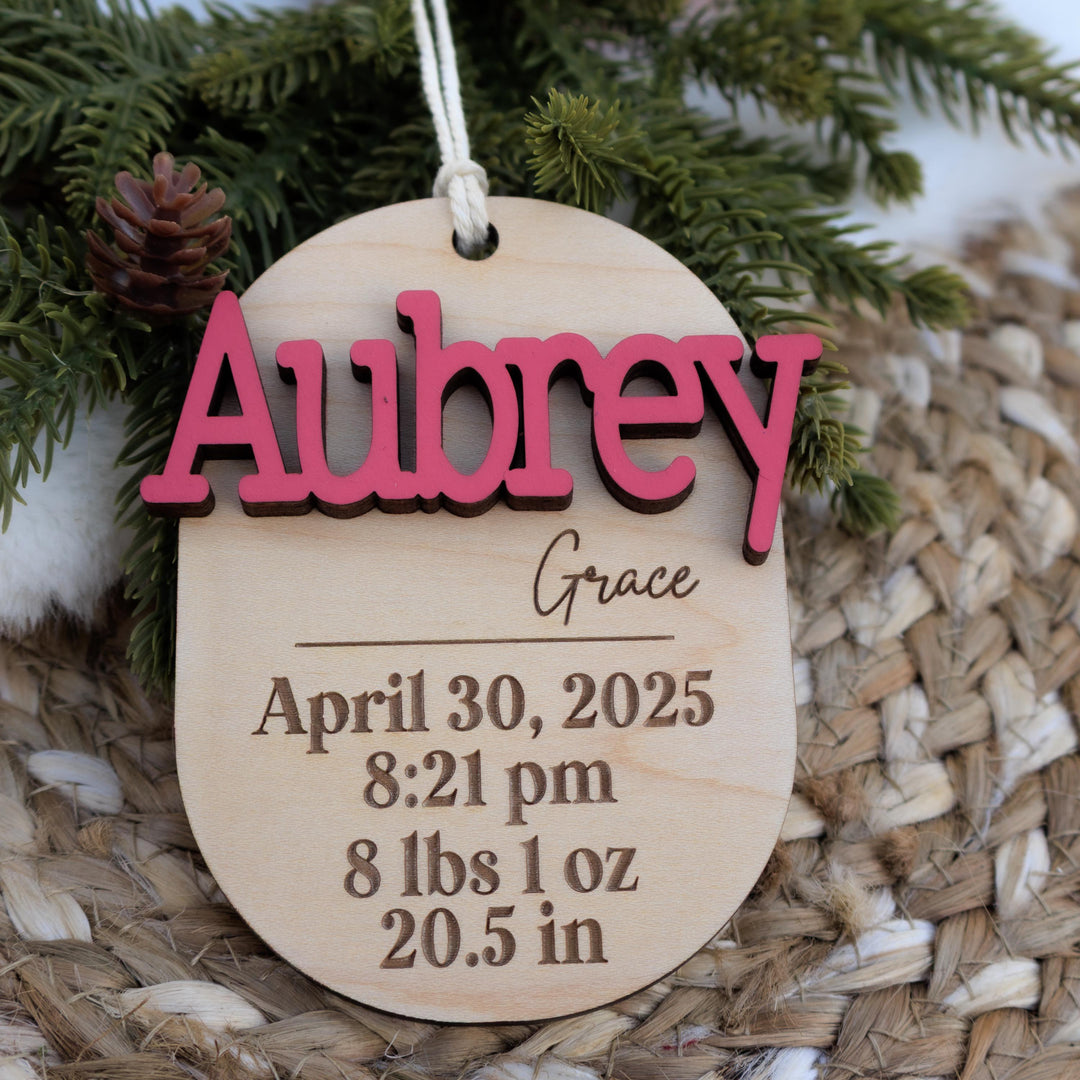 Oval Baby Stat Christmas Ornament