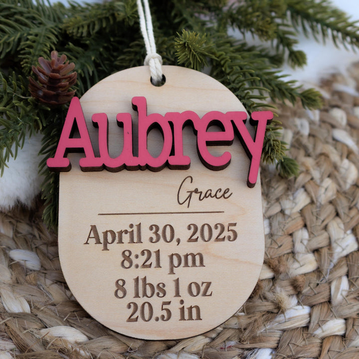 Baby Birth Stat Christmas Ornament