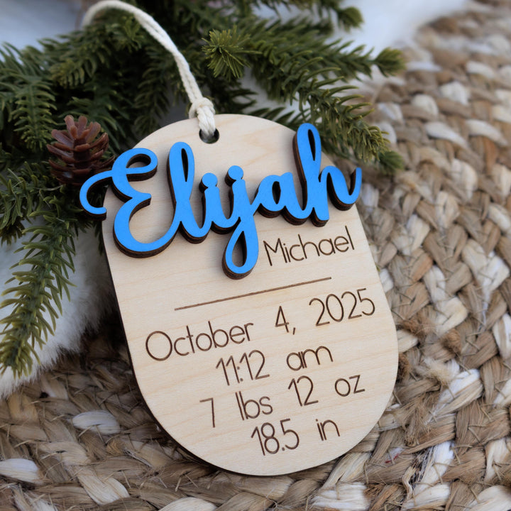 Baby Birth Stat Christmas Ornament