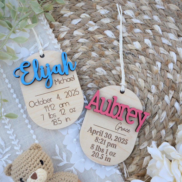Oval Baby Stat Christmas Ornament