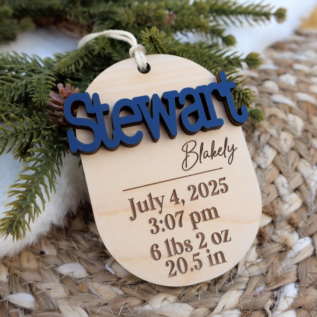 Oval Baby Stat Christmas Ornament