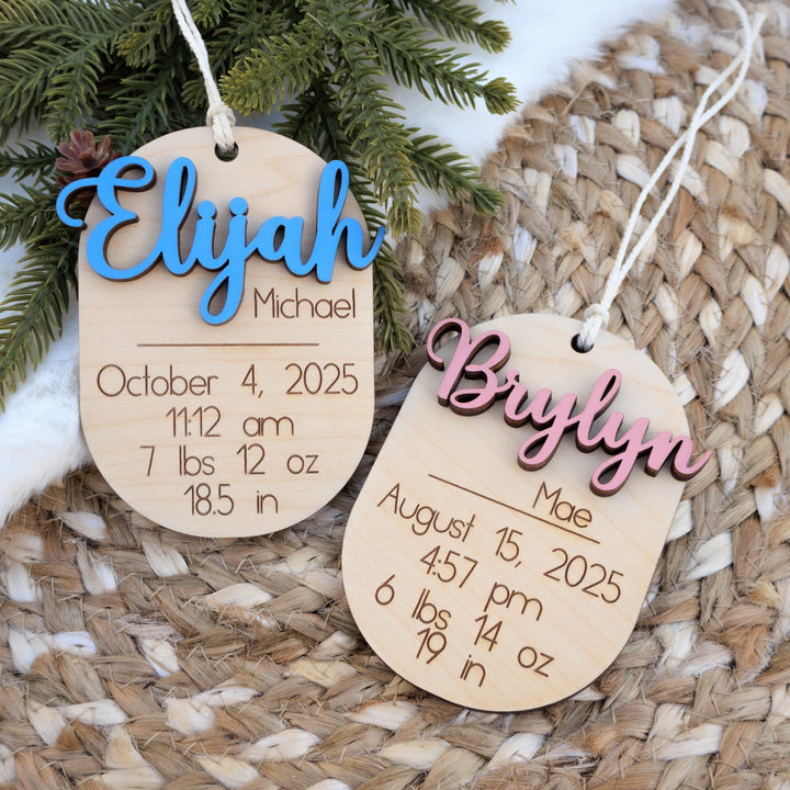 Oval Baby Stat Christmas Ornament