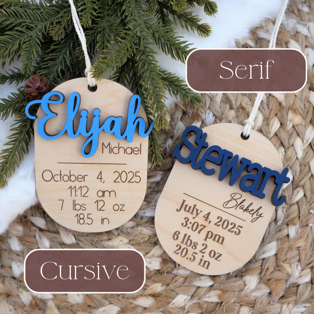 Oval Baby Stat Christmas Ornament