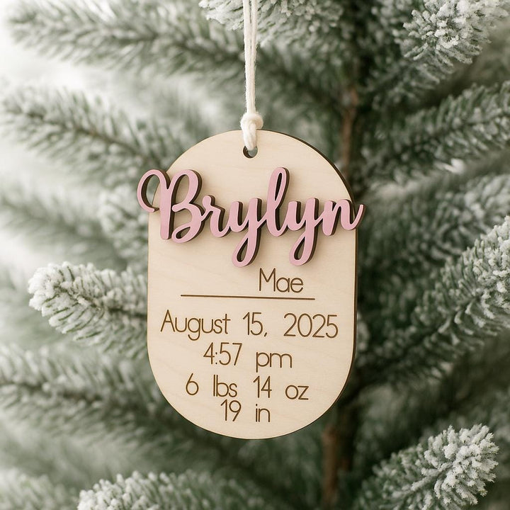 Oval Baby Stat Christmas Ornament