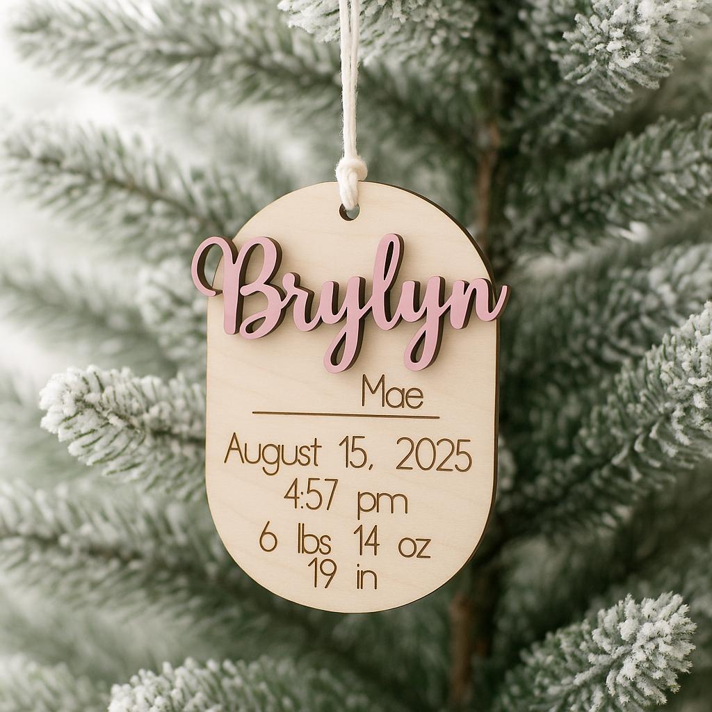 Baby Birth Stat Christmas Ornament