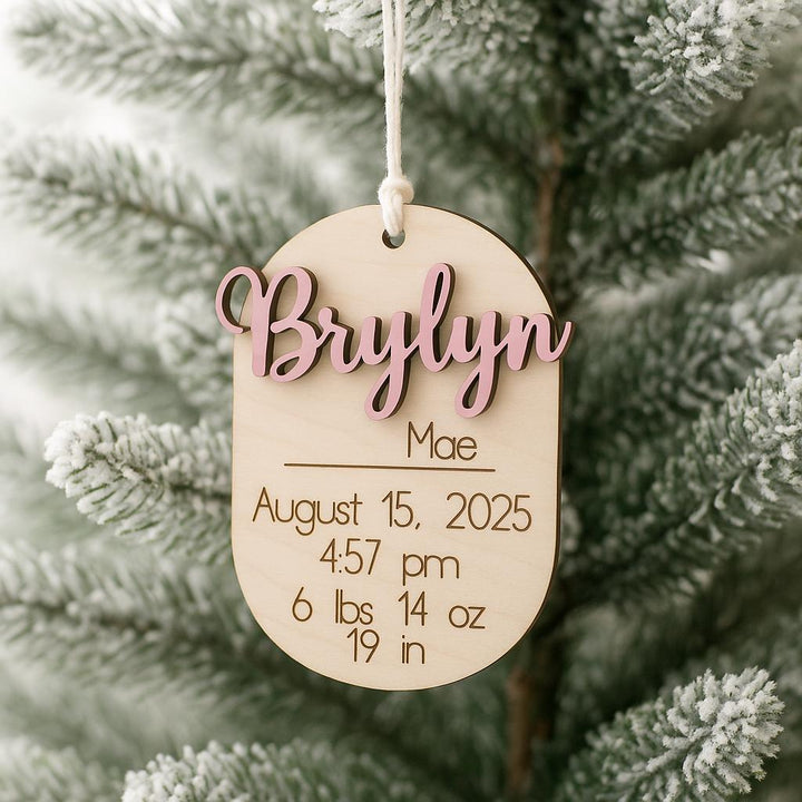 Baby Birth Stat Christmas Ornament