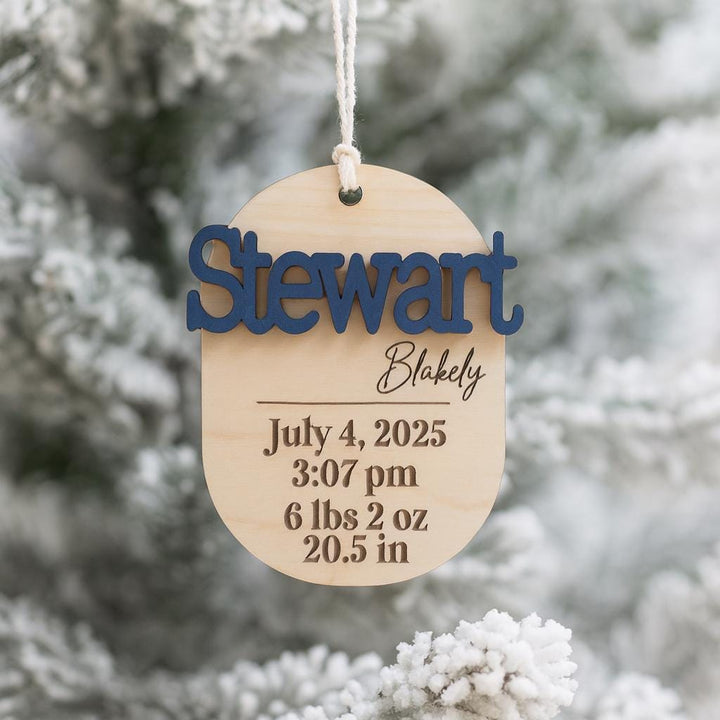 Oval Baby Stat Christmas Ornament